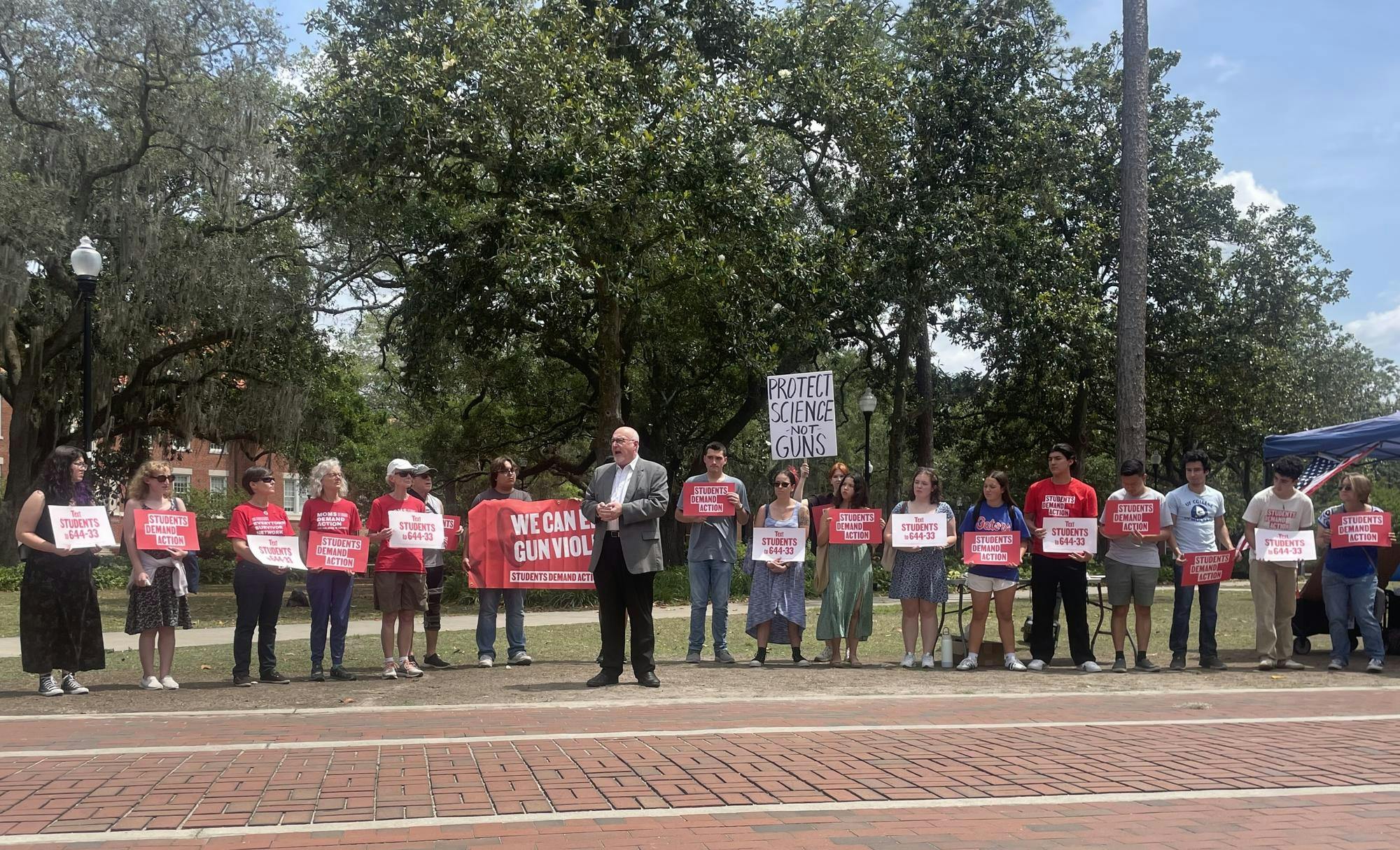 Gainesville Mayor Harvey Ward speaks at a vigil for victims of the April 17 Florida State University shooting on Wednesday, April 23, 2025. 