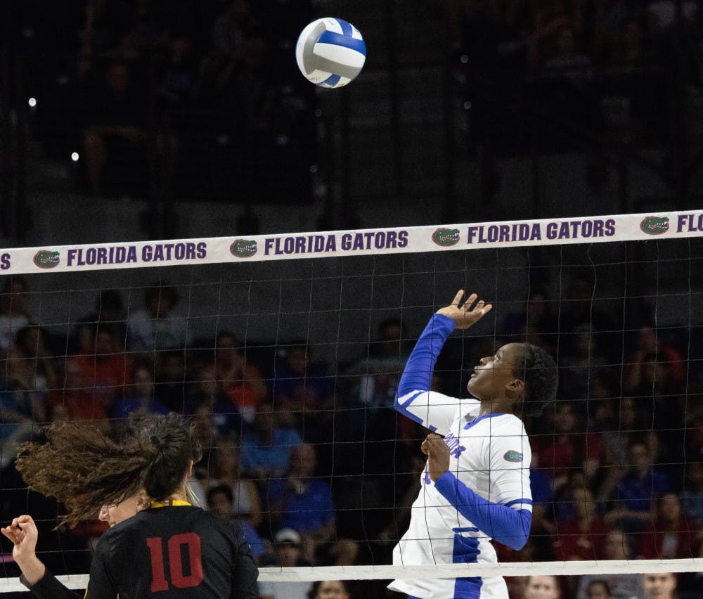 Senior middle blocker Taelor Kellum registered 12 kills in Florida's three-set win over LSU Friday night. 