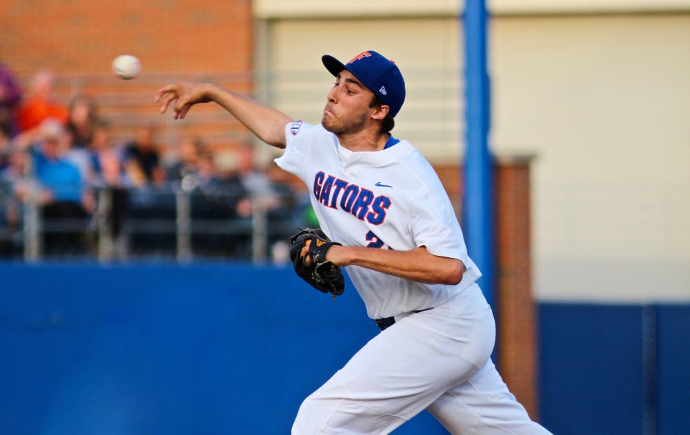 Alex Faedo pitches during Florida's 1-0 win against LSU on March 24, 2017, at McKethan Stadium.