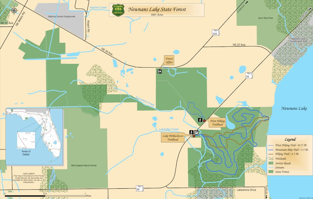 <p>A map of Newnan's Lake State Park, near where the 52-year-old woman went missing and was found. </p>