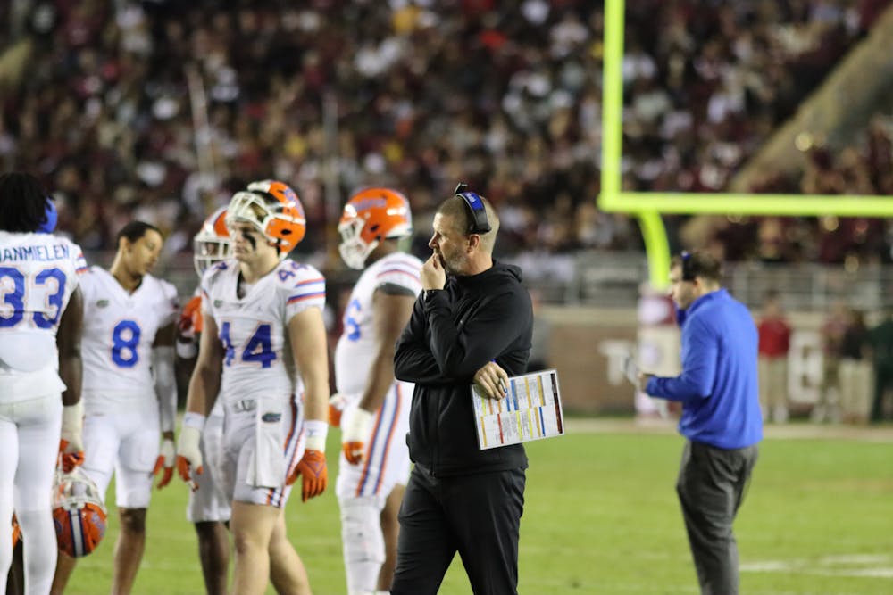 UF head coach Billy Napier during the Gators' rivalry game against Florida State Friday, Nov. 25, 2022.