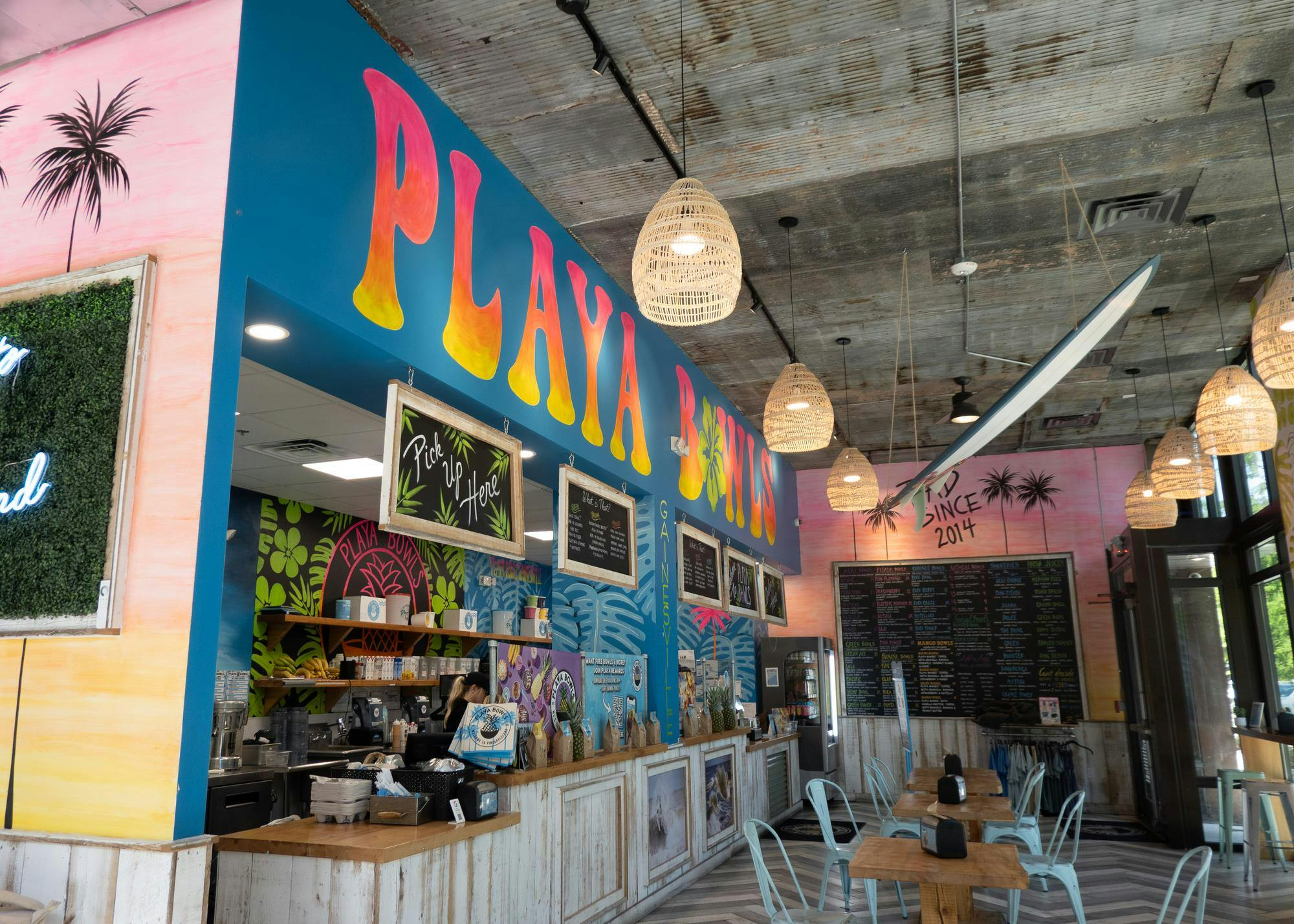 The inside of Playa Bowls sits ready to welcome customers in, Wednesday, May 6, 2026, in Gainesville, Fla.