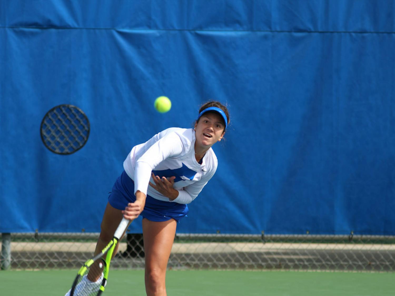 Senior Anna Danilina helped lead the Gators to their fifth consecutive conference victory on Saturday. 