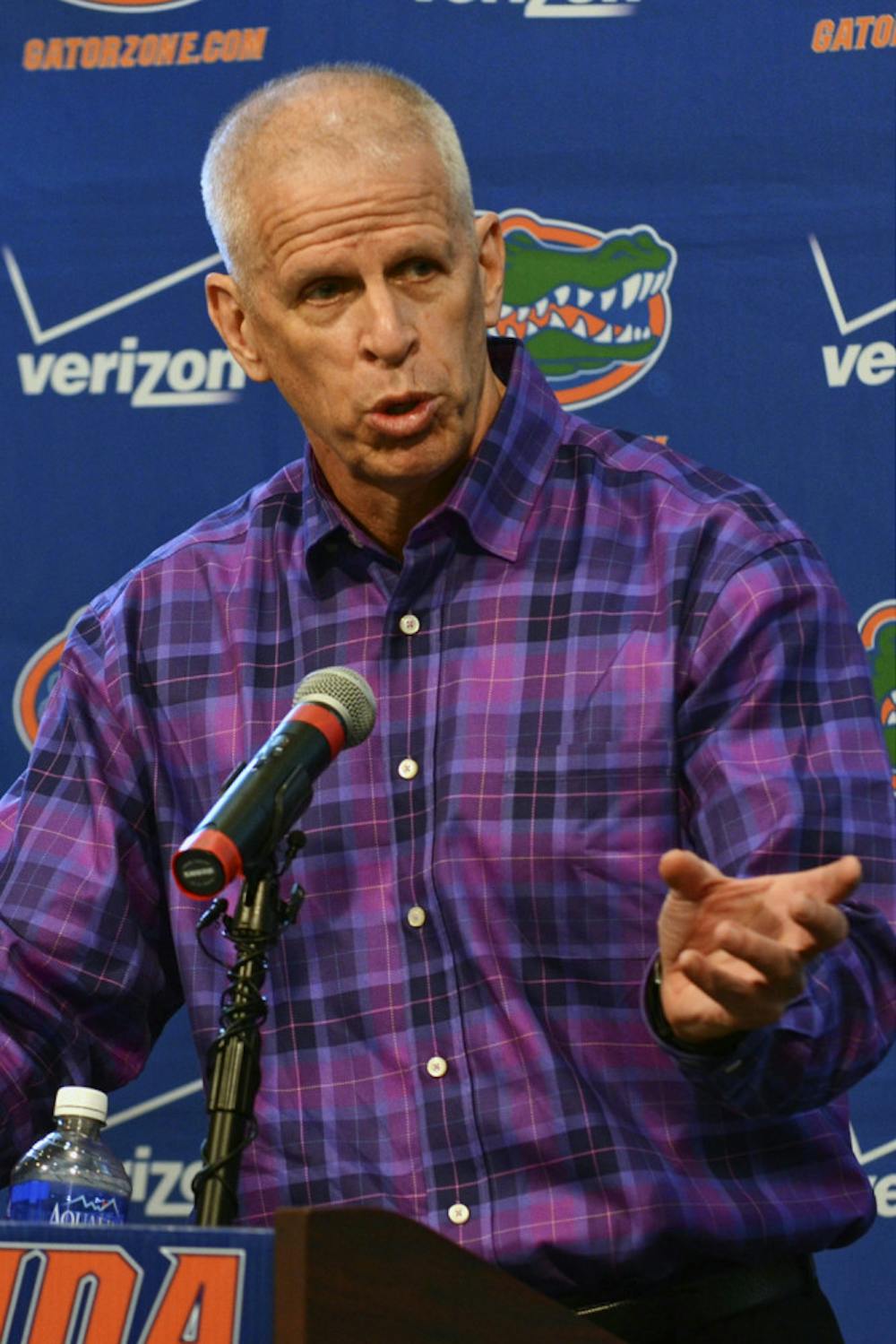 <p>Jeremy Foley addresses reporters during a press conference Monday.</p>