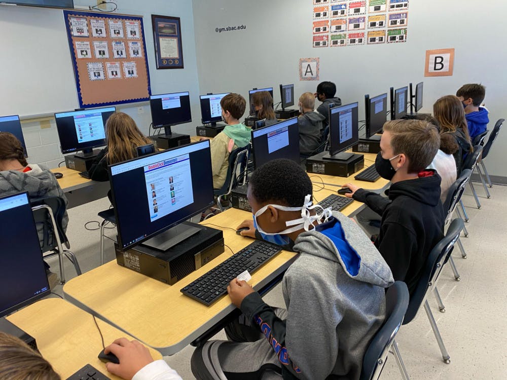 Students at Oak View Middle School cast their votes.