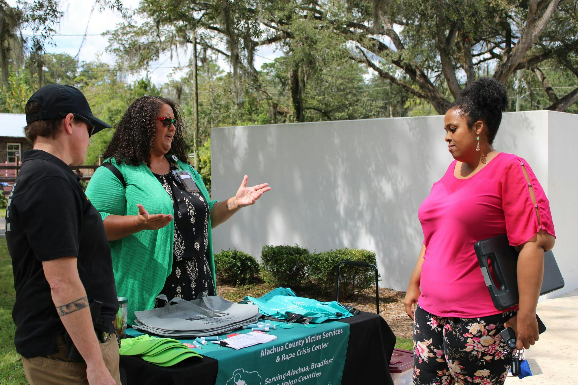 Attendees interact with booths at a health outreach event hosted by Gainesville Fire Rescue, Wednesday, Sept. 23, 2026, in Gainesville, Fla.