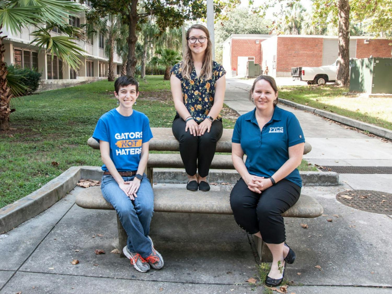 Elaine Giles (left), assistant director for UF's Brown Center for Leadership and Service, Emily Carroll (middle), former UF student, and Jennifer Jones (right), UF assistant professor, made up the volunteering research team.