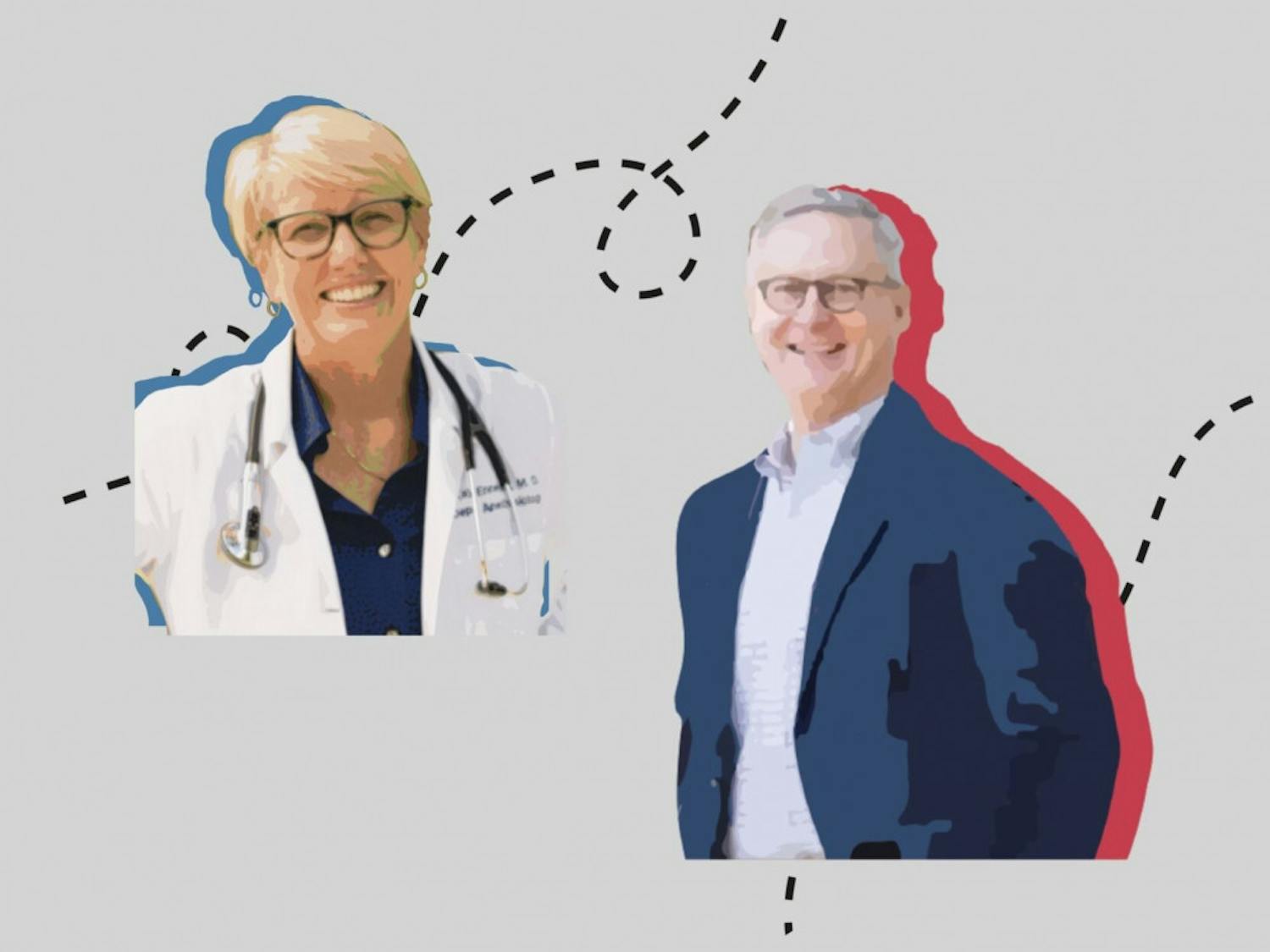 Kayser Enneking (left) and Chuck Clemons (right) compete for the Florida House of Representatives District 21 seat.