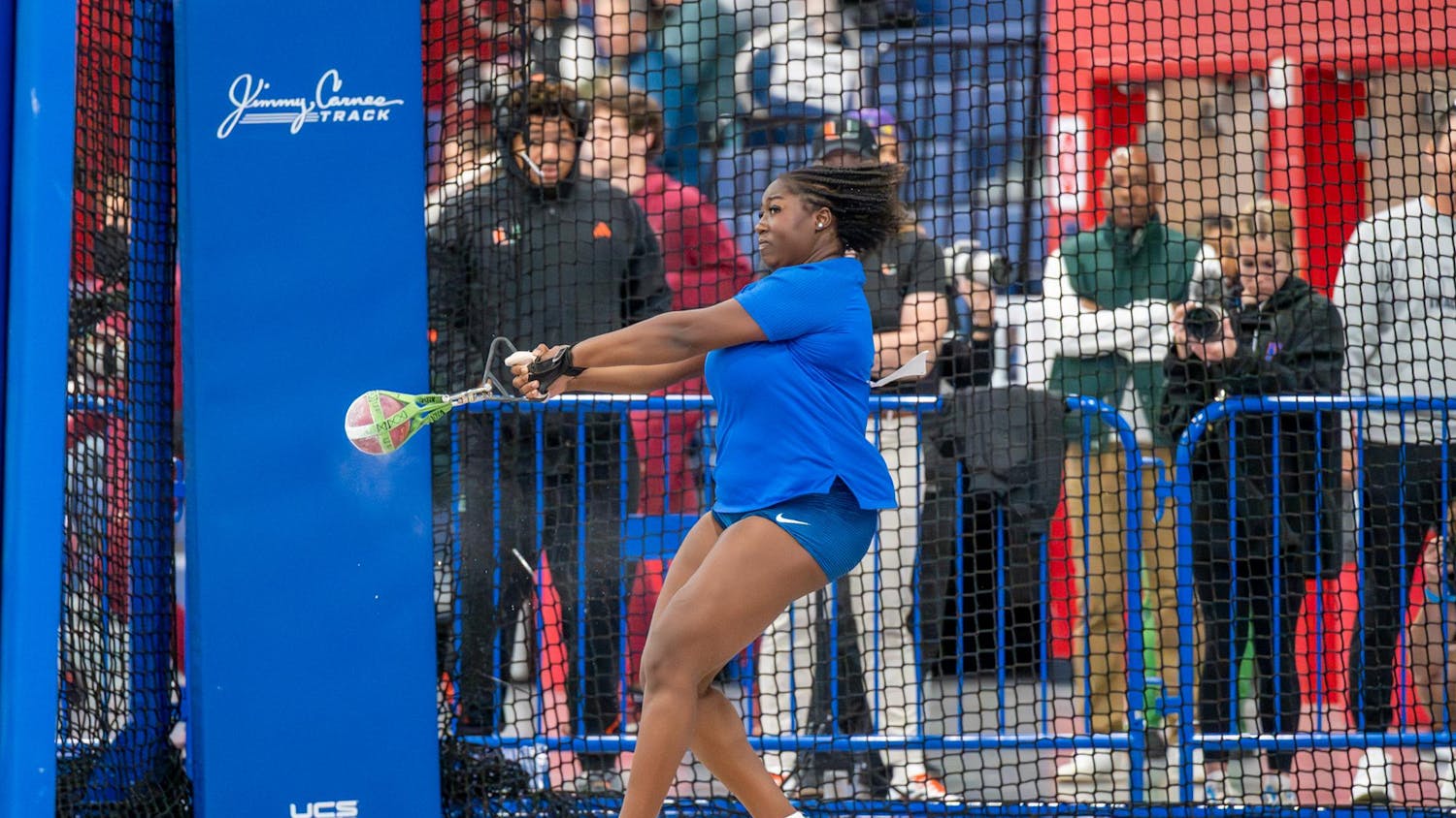 Florida thrower Imani Washington competes in the women’s weight throw during the Jimmy Carnes Invitational in Gainesville, Fla., Friday, Jan. 16, 2026.