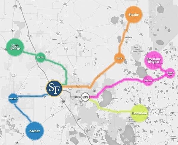 Map of the new shuttle route.&nbsp;