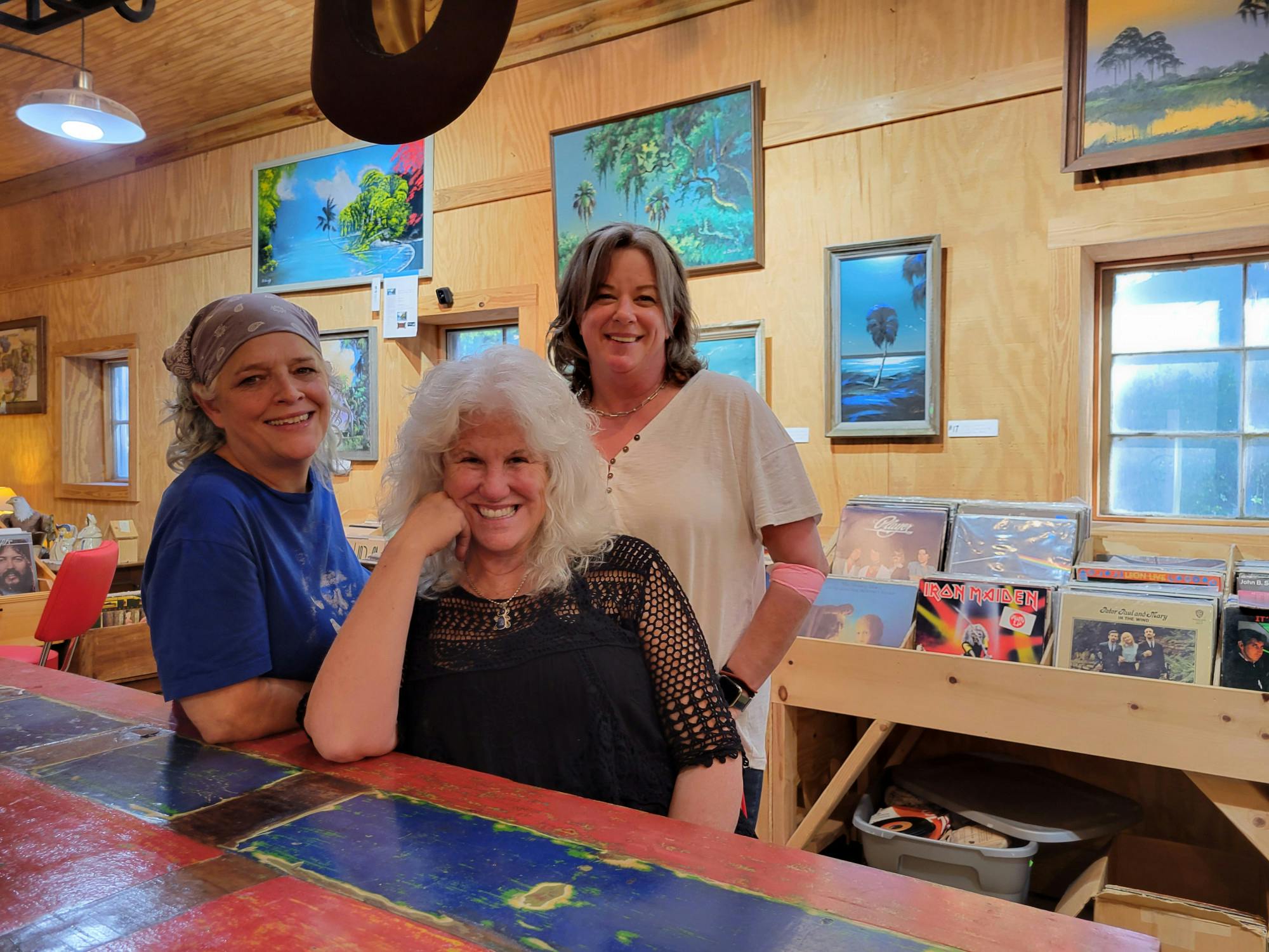 Joy Drawdy (left), America Gordon (center) and Joy&#x27;s wife Kat Drawdy (right).