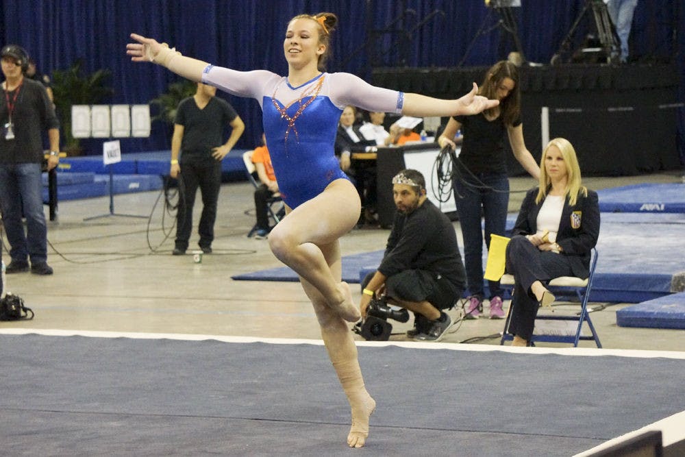 Ericha Fassbender performs her floor routine during Florida's win against Missouri last season.