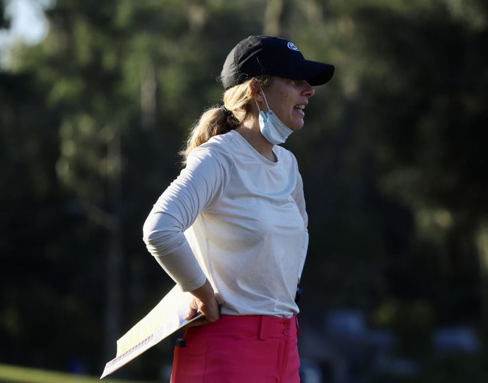 Coach Emily Bastel Glasser at Mark Bostick Golf Course. Glasser was pleased with the young talent on the Gators golf team after their showing at The Ally at Old Waverly.