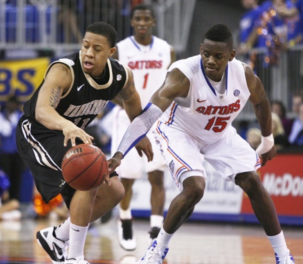 <p>Florida forward Will Yeguete led the defensive charge with eight rebounds, a block and three steals in the Gators' 73-65 win against Vanderbilt on Saturday.&nbsp;</p>