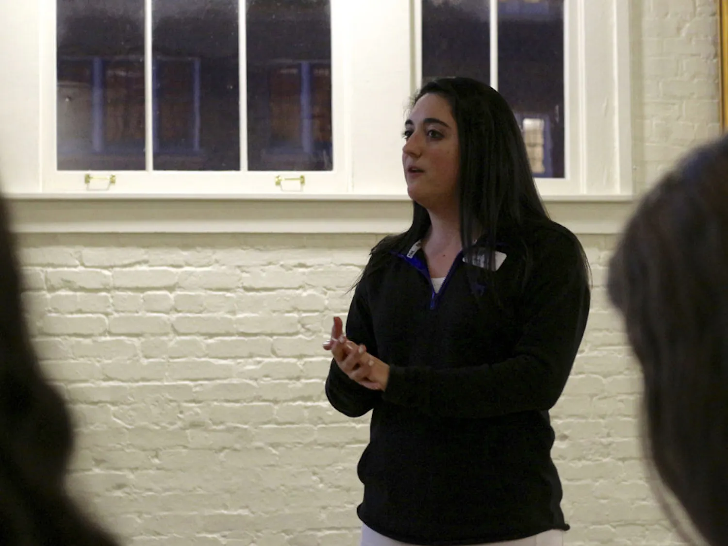 UF Women's Student Association president Daniella Gennaro speaks to a room of about 20 people in Ustler Hall during an event titled "Period Shaming: A Real Conversation About Menstruation.” The 21-year-old finance and women's studies senior believes that combating period shaming starts with parents teaching their children the naturalness of a period.