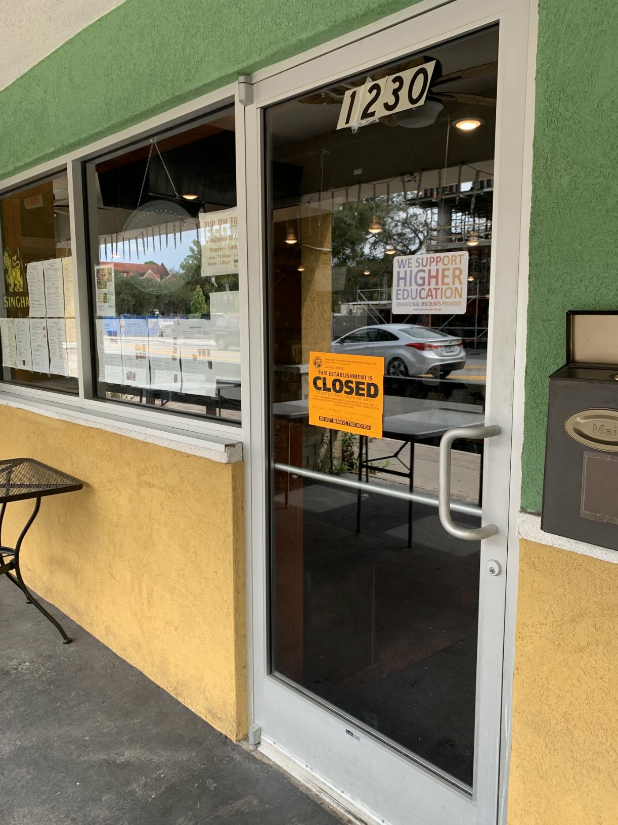 Tup Tim Thai restaurant as seen after the Florida Department of Business and Professional Regulation health inspection.