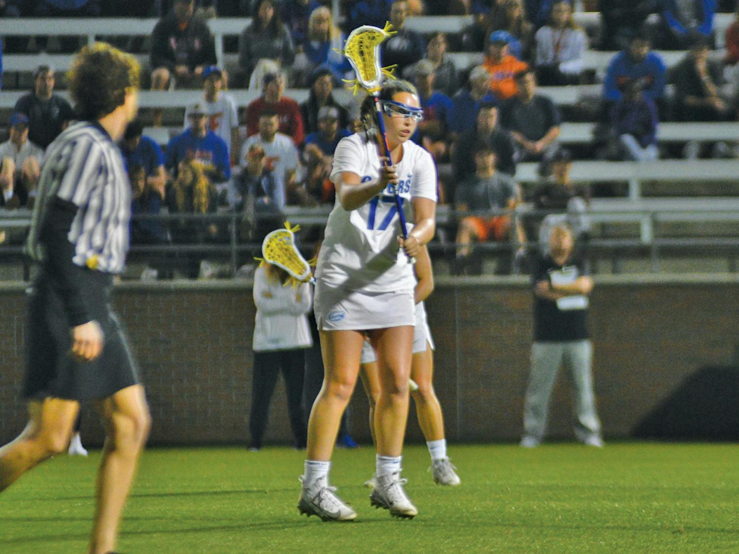 Midfielder Shannon Kavanagh recorded a career-high eight points and 13 draw controls in Florida's 16-5 win over UConn on Saturday. 