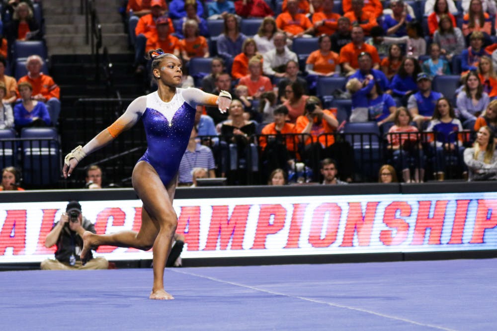 UF freshman Trinity Thomas won the vault title at the SEC Championships on Saturday in New Orleans.
&nbsp;