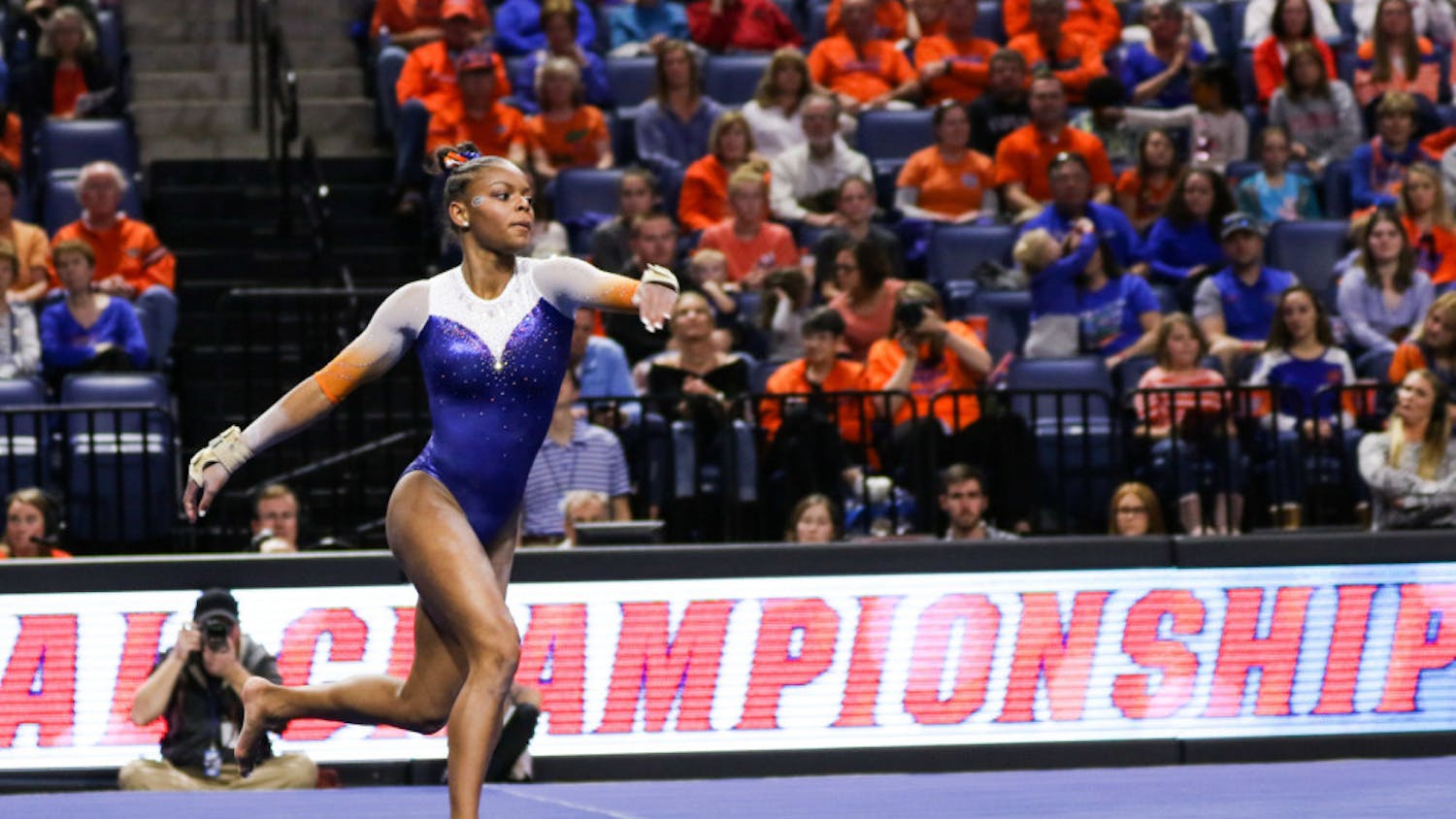 UF freshman Trinity Thomas won the vault title at the SEC Championships on Saturday in New Orleans.
&nbsp;