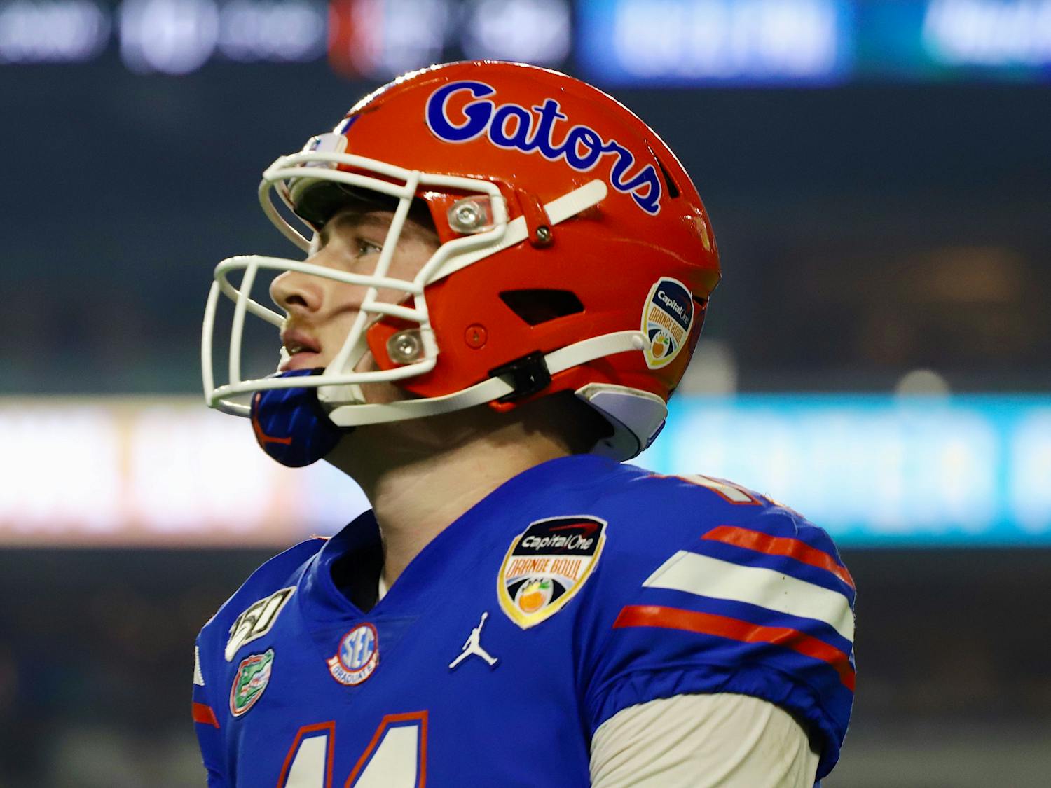 Kyle Trask threw three interceptions in Wednesday’s loss to Oklahoma. Photo from UF-Virginia game in December 2019.