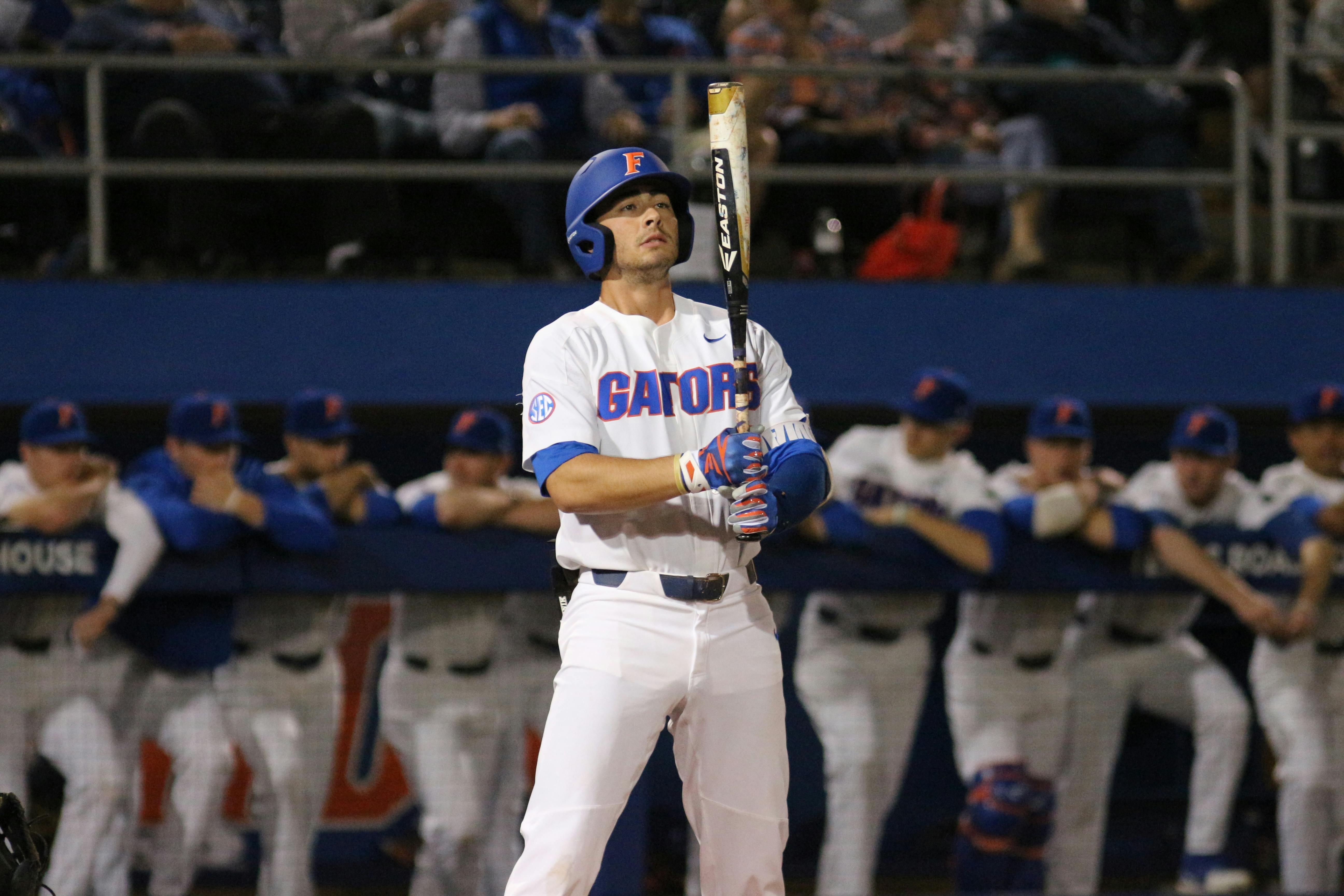 Third baseman Jonathan India slugged a two-run home run in Florida 3-1 victory over Auburn on Thursday. 