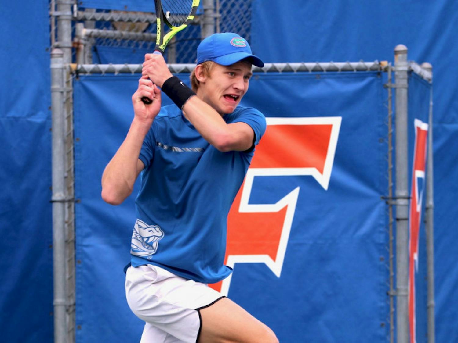 Johannes Ingildsen won the clinching singles match in a 4-3 win for Florida's men's tennis team over Notre Dame on Saturday.