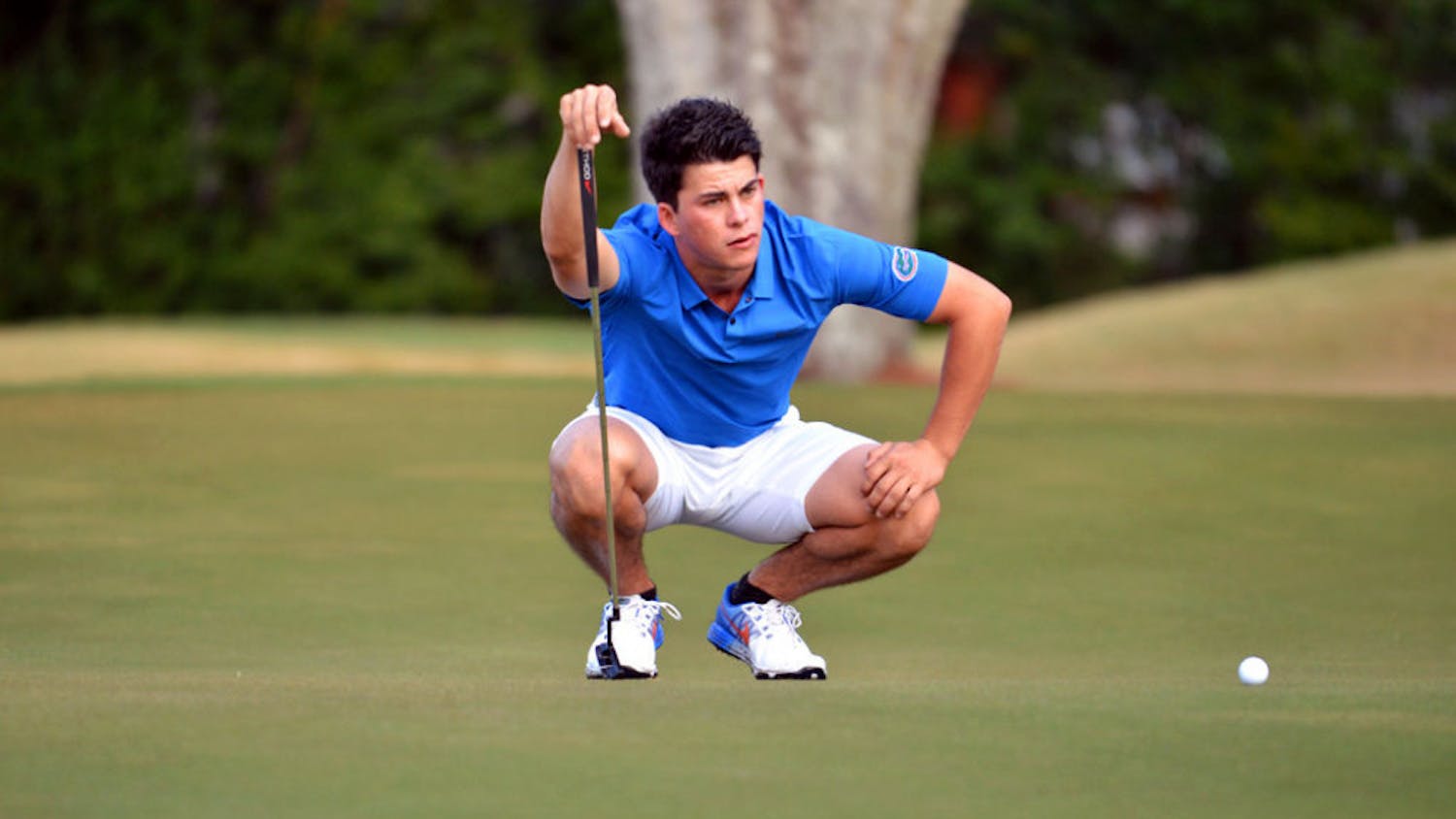 Gordon Neale lines up a shot during the SunTrust Gator Invitational on Feb. 21 at the Mark Bostick Golf course.