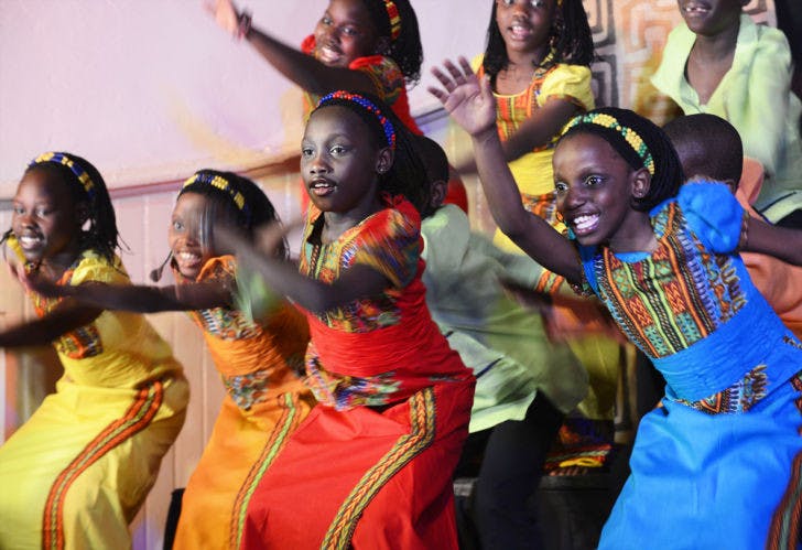The Watoto Children’s Choir sing and dance Thursday night at the Mt. Pleasant United Methodist Church, located at 630 NW Second St.