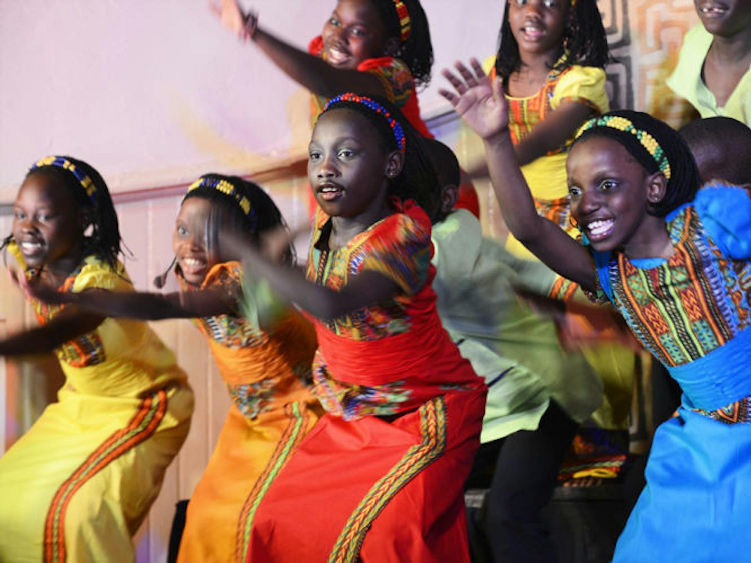 The Watoto Children’s Choir sing and dance Thursday night at the Mt. Pleasant United Methodist Church, located at 630 NW Second St.