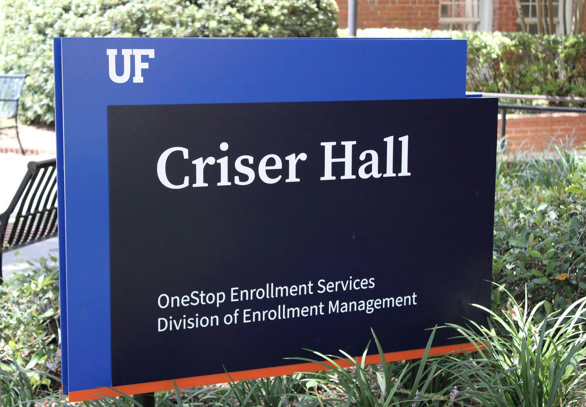 Outside Criser Hall, where OneStop offers financial aid services, Tuesday, August 18, 2026, on UF's campus in Gainesville, Fla.