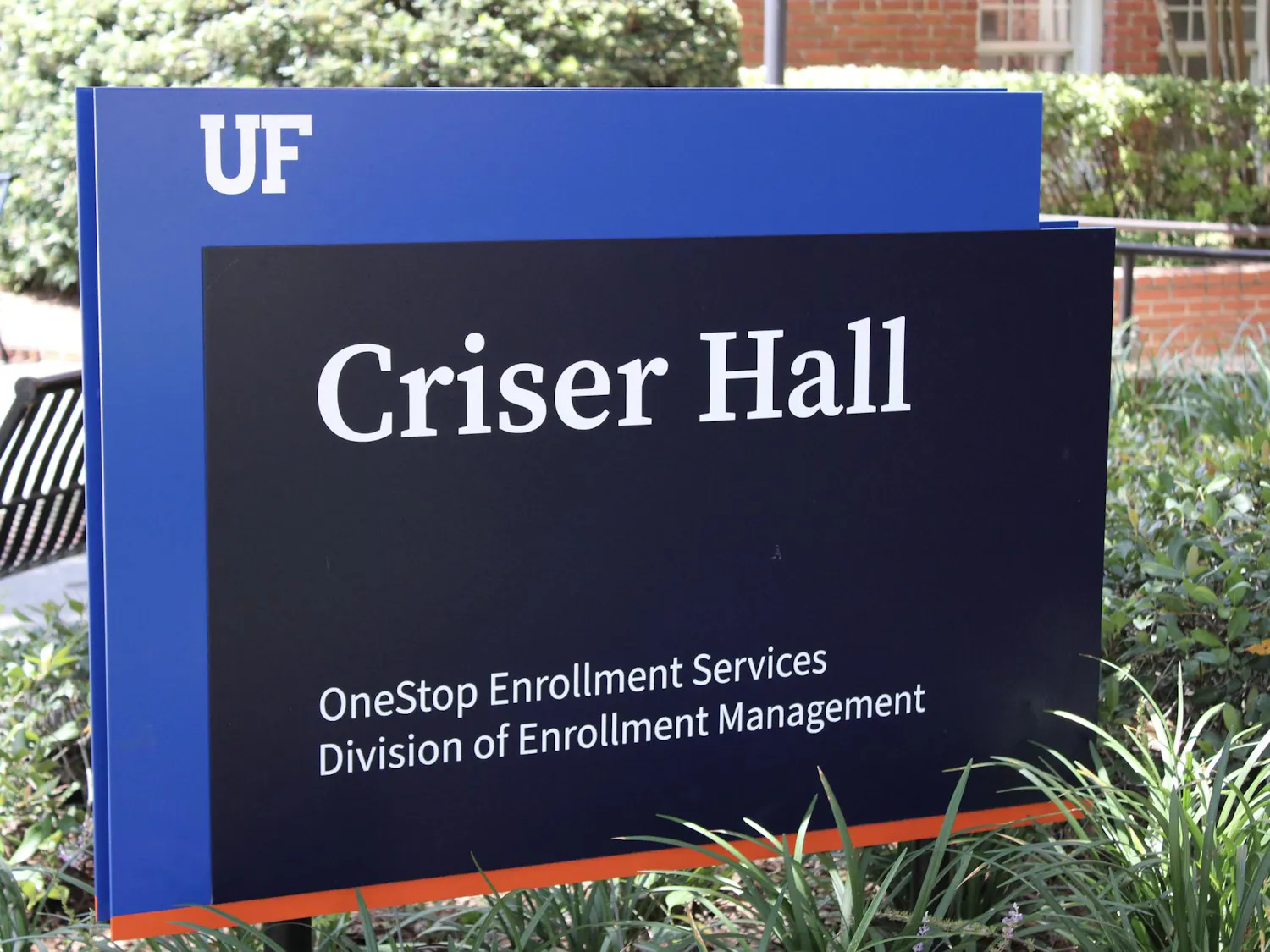 Outside Criser Hall, where OneStop offers financial aid services, Tuesday, August 18, 2026, on UF's campus in Gainesville, Fla.