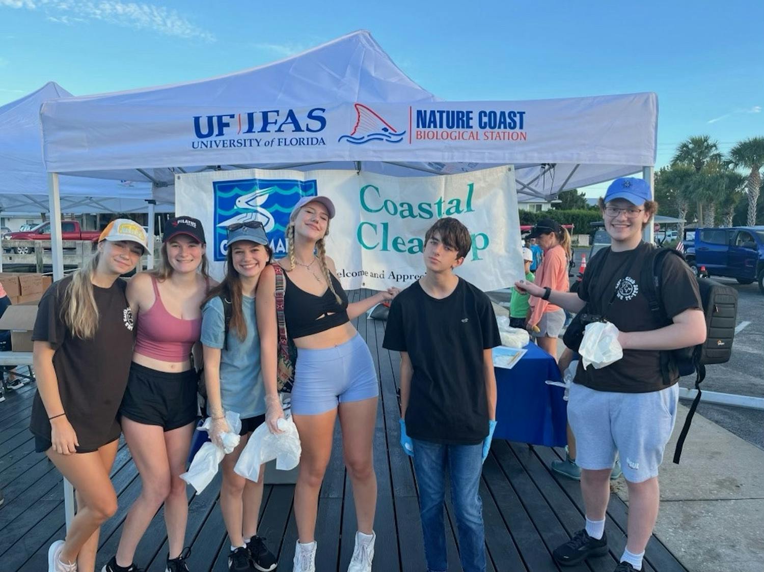 Bucholz High School Earth Club volunteered at a coastal cleanup in Cedar Key on International Coastal Cleanup day. 