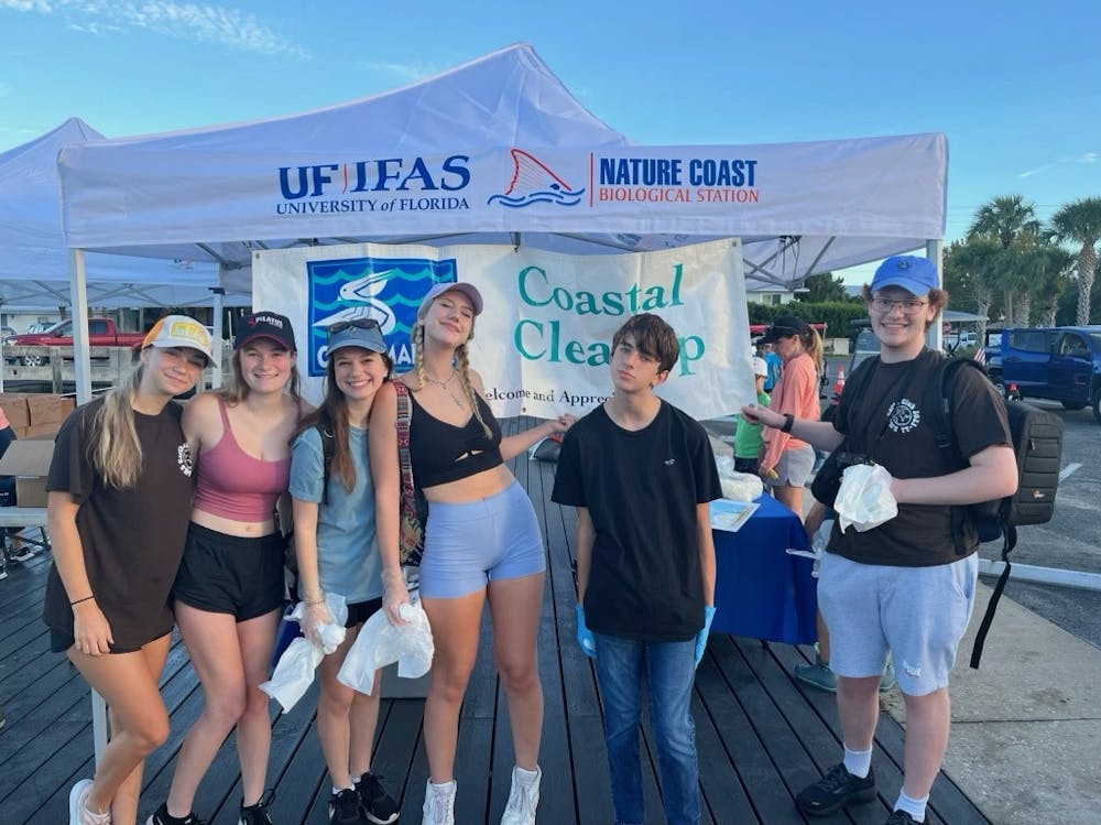 <p>Bucholz High School Earth Club volunteered at a coastal cleanup in Cedar Key on International Coastal Cleanup day. </p>