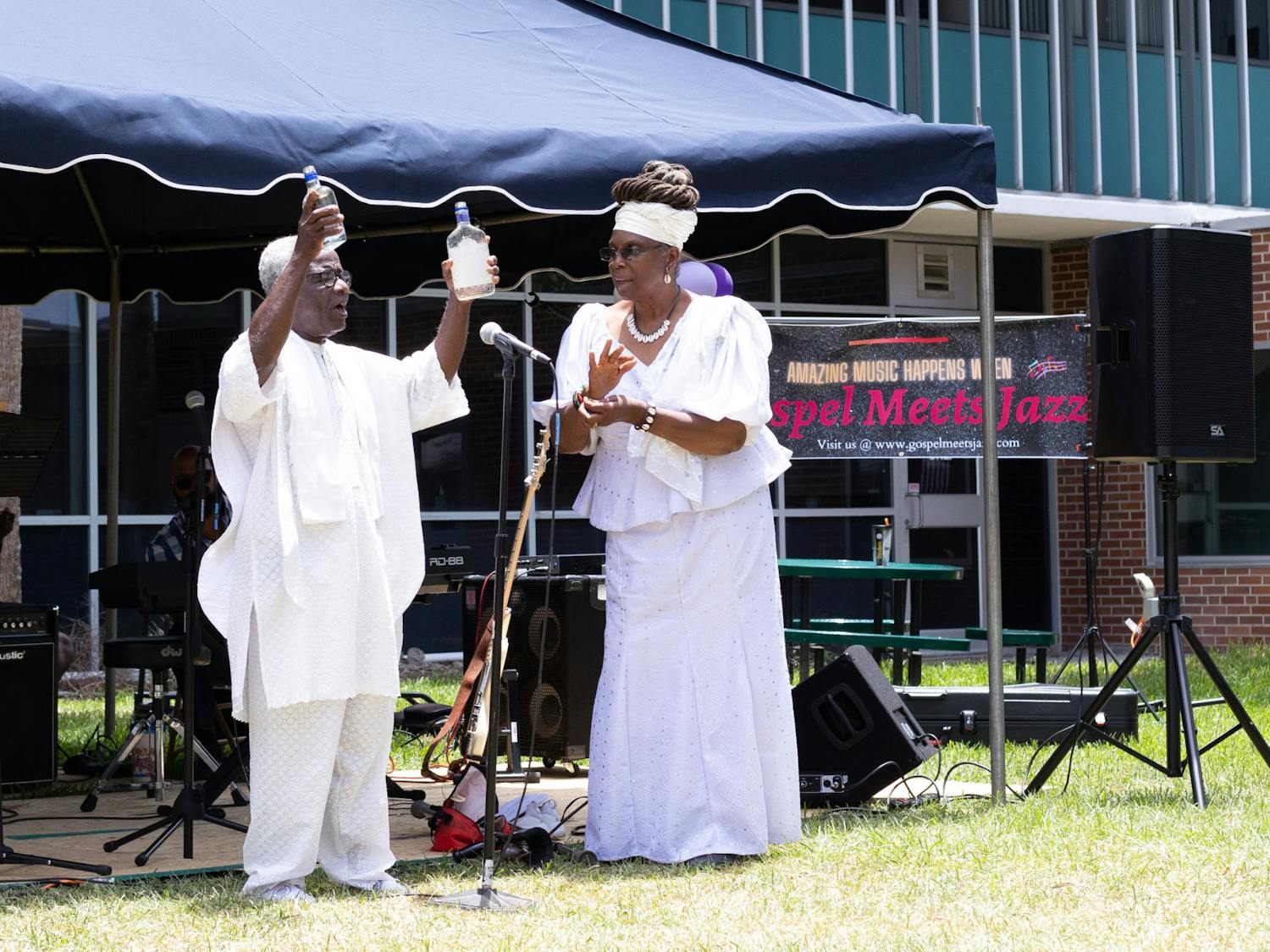 People attend the opening of the Alachua County Remembrance Project Juneteenth exhibit on Saturday, June 1, 2024.