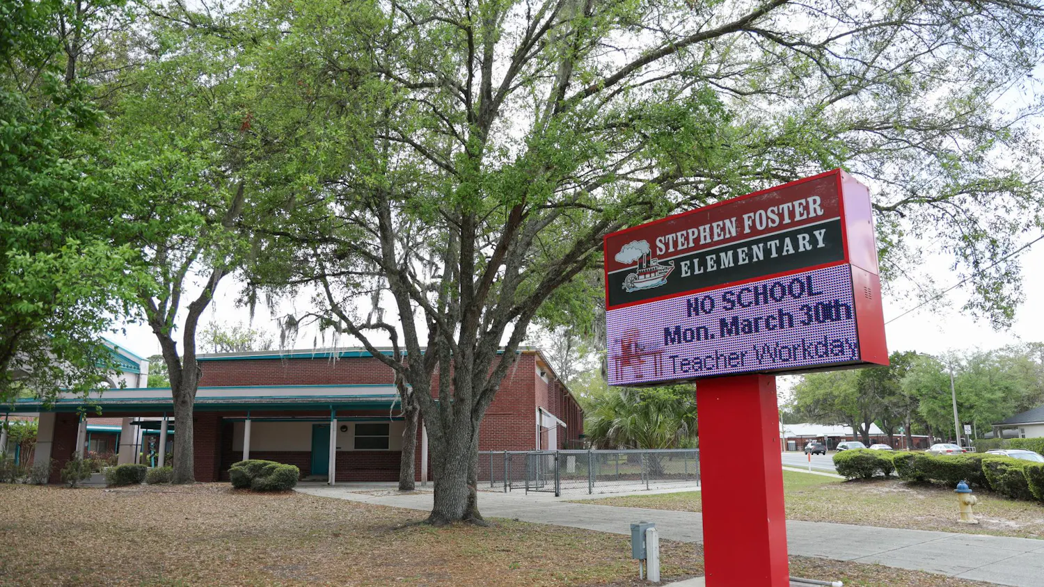Stephen Foster Elementary School, located at 3800 NW 6th St, Gainesville, Fla. in Monday, March 30, 2026.