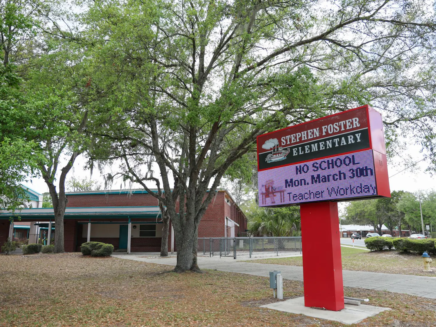 Stephen Foster Elementary School, located at 3800 NW 6th St, Gainesville, Fla. in Monday, March 30, 2026.