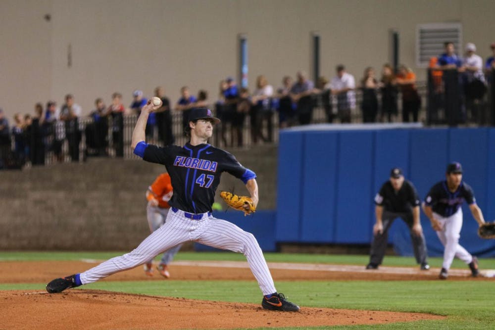 <p>Tommy Mace strides towards home last season. The junior surrendered just two earned runs in seven innings in Game 1 against Florida A&amp;M Friday night. </p>