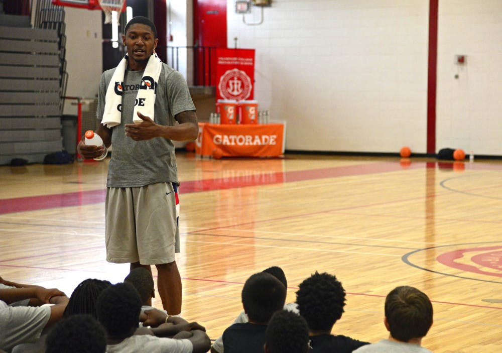 Washington Wizard's guard Bradley Beal delivers a special presentation about heat safety and hydration to youth athletes on behalf of Gatorade's Beat the Heat program. 