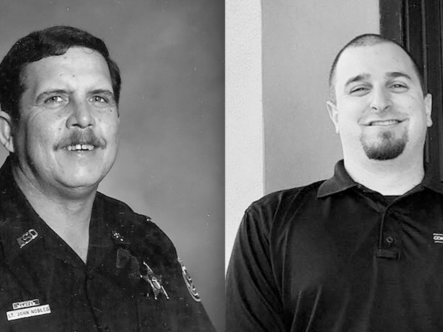 From left: Retired Lt. John Henry Nobles and Matthew Russell