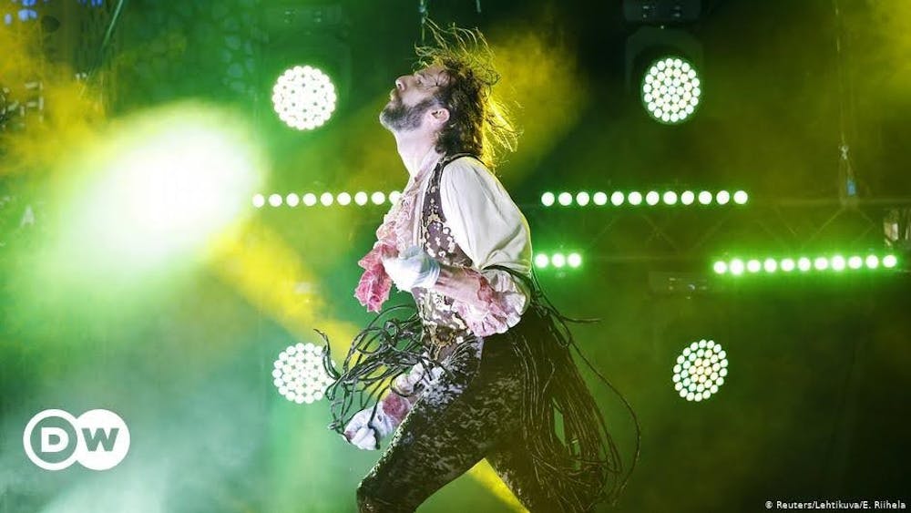 Messel competing in the 2019 annual Air Guitar World Championship. After falling short of first on his first two competitions, in 2019 Messel won first place.Photo courtesy of Deutsche Welle News.