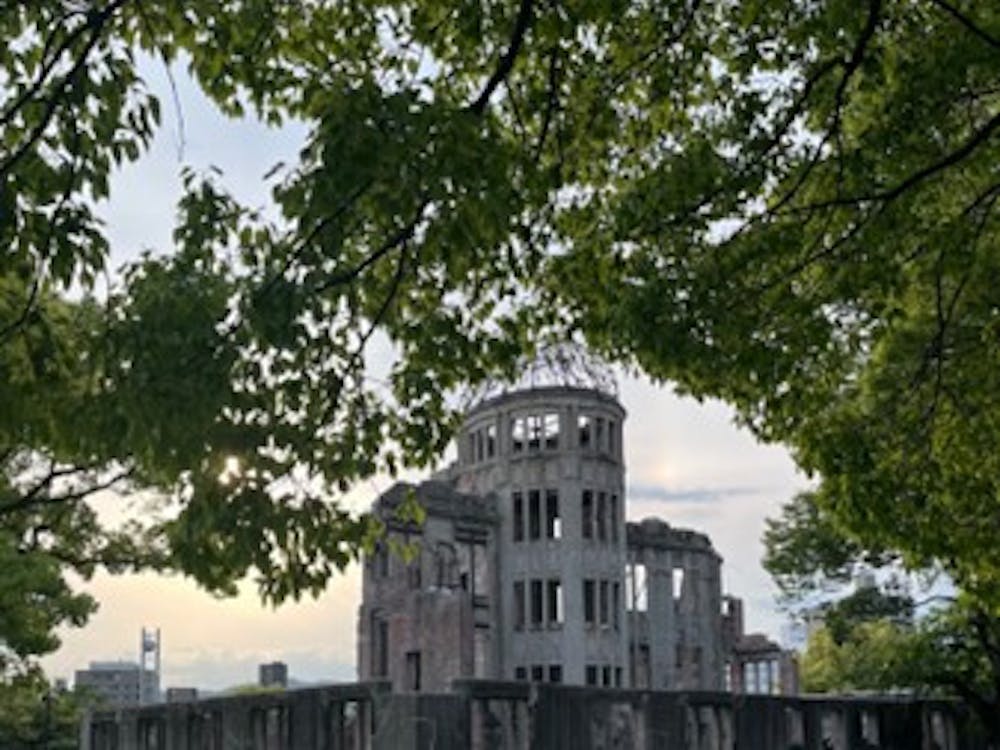 The A-bomb dome, the only surviving structure in the aftermath of the atom bomb on Hiroshima. Photo courtesy of Camille Kuroiwa-Lewis.