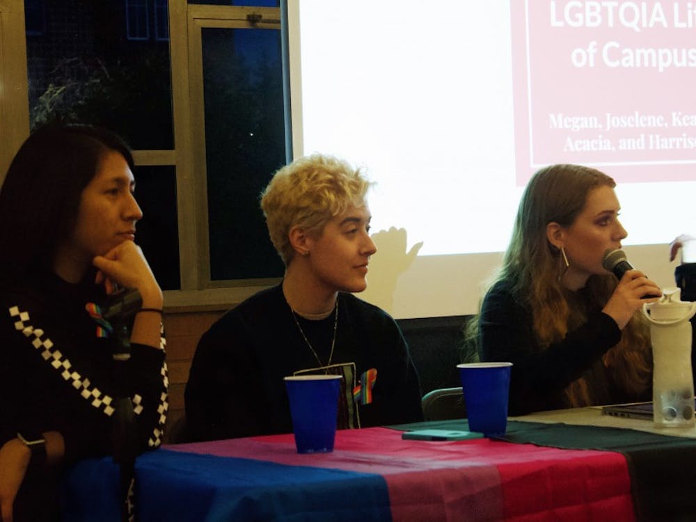 Joselene Piedra Rodriguez, Acacia Welsford and Megan MacInnes speak during a panel about LGBT+ inclusion during Diversity Dialogues.