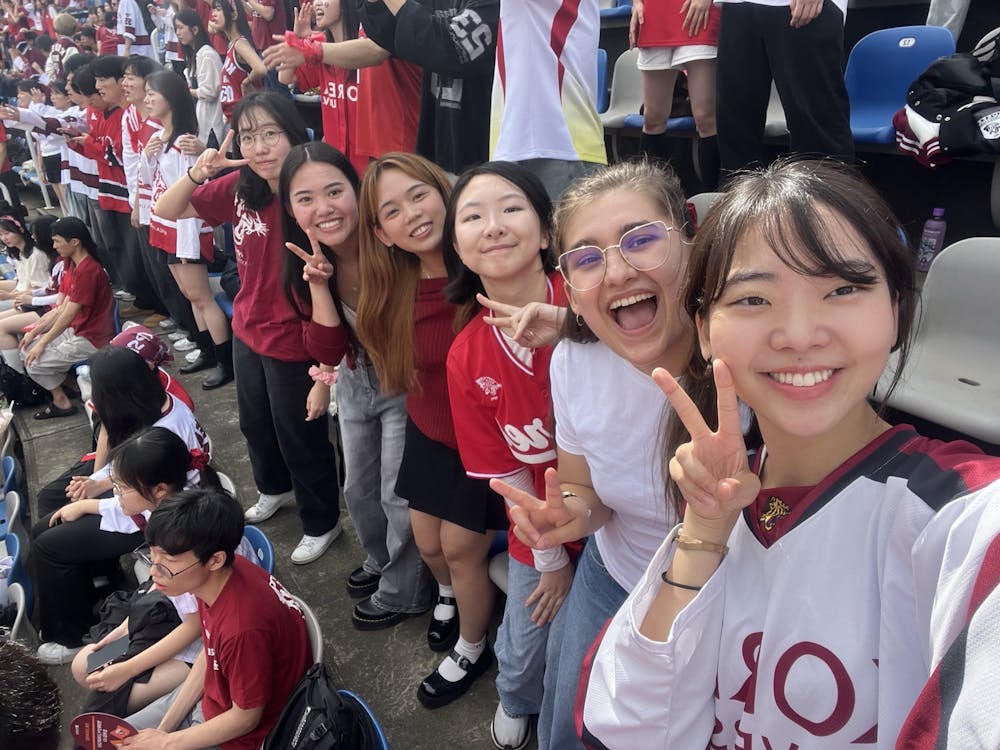 Mya Nguyen and her friends attend a sporting event in Seoul. Photo courtesy of Mya Nguyen.