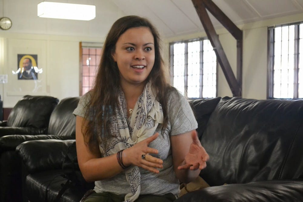  Junior Hayley Patin shares her experiences as an atheist on a Catholic campus. Photo by David DiLoreto