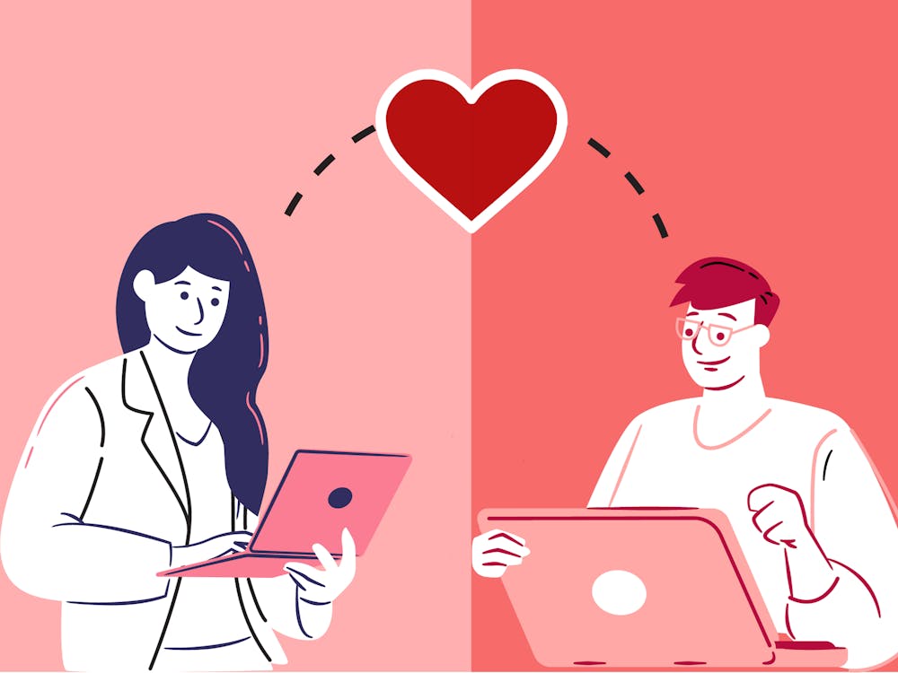 Due to the COVID-19 pandemic, many couples have been forced to switch their relationship from in-person to virtual. This included UP students CJ Charfauros and Malia Hui, and Julia Weinand, Jacob Nguyen.Canva by Molly Lowney
