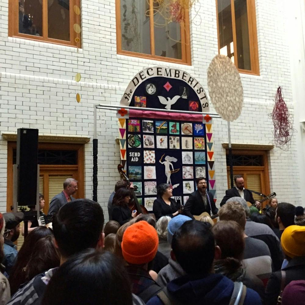  The Decemberists performed a free show at City Hall to celebrate Decemberist Day on January 20th.Photo by Rachel Rippetoe