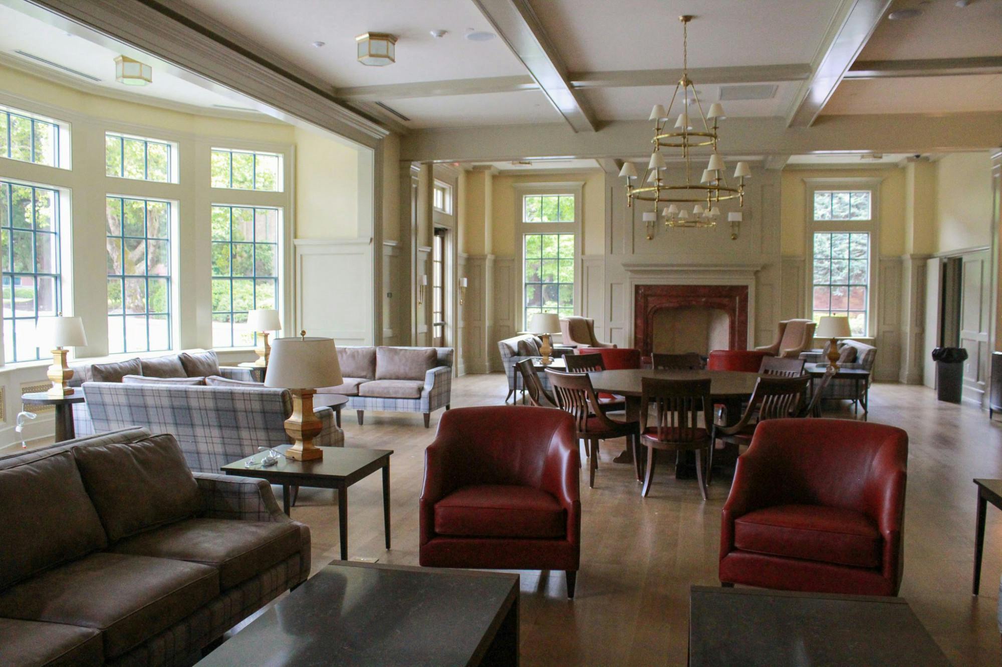 The first-floor lounge of Dundon-Berchtold Hall.