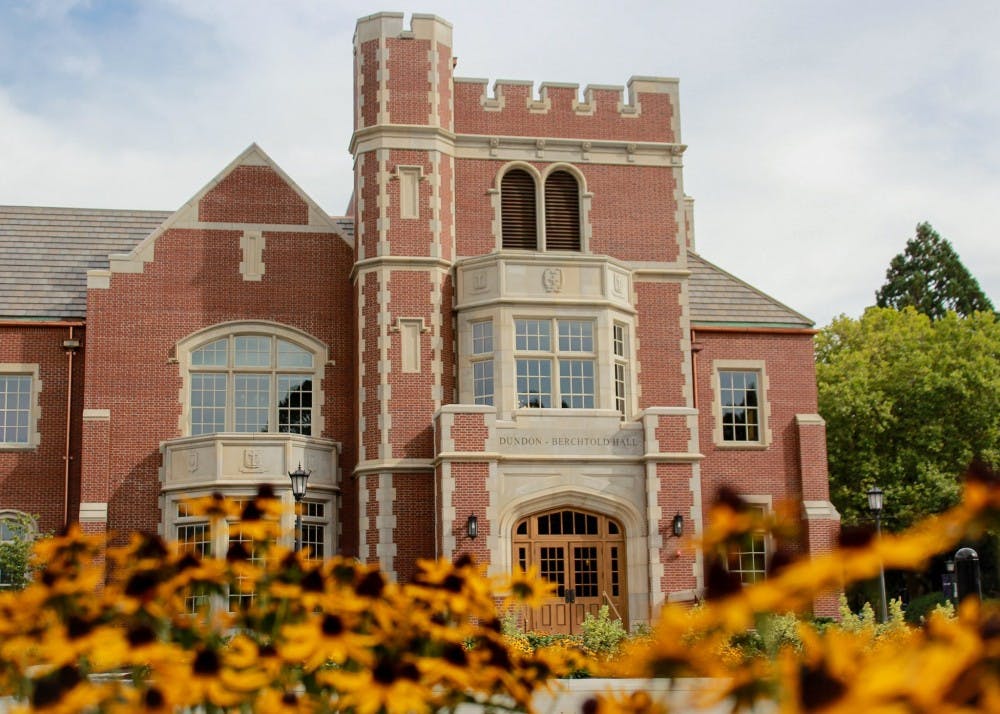 The dedication of Dundon-Berchtold Hall is Thursday, Sept. 26 at 7 p.m. The building officially opened its doors on Aug. 22.