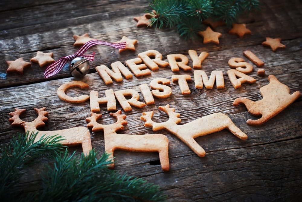 Gingerbread Cookies Letter Merry Christmas Figures