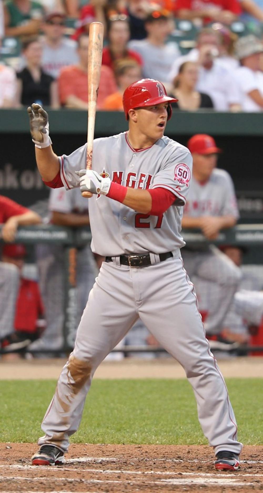 Los Angeles Angels center fielder Mike Trout (27) - The Beacon